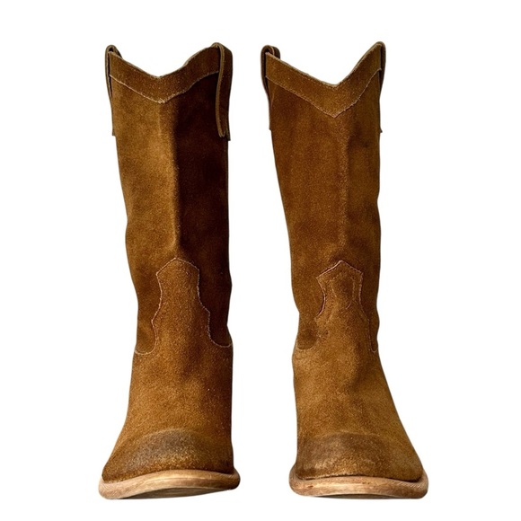 Bronx Ky-rie slouchy western Cowgirl boots in chestnut brown suede Size 10 - Picture 5 of 10